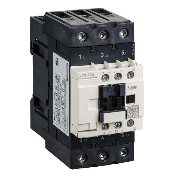 LC1D50AM7  Contactors D Telemecanique Контактор 3P Everlink 440В, 50A, 3НО сил.конт. катушка 220В АС Schneider Electric