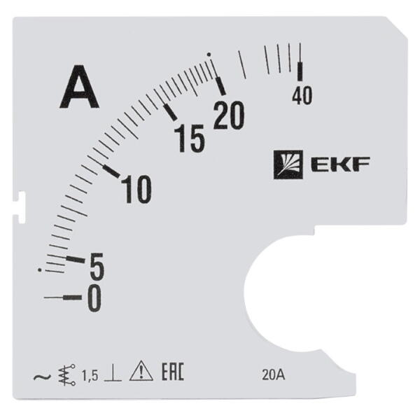 s-a961-20 Шкала сменная для амперметра A961 205А-1.5 PROxima EKF