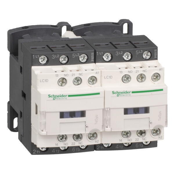 LC2D12M7  Contactors D Telemecanique Контактор реверсивный 380В, 12A, 3НО сил.конт. 1НО+1НЗ доп.конт. катушка 220В АС Schneider Electric