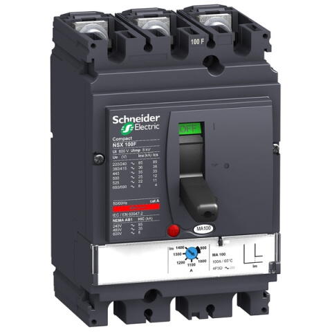 LV429740  Compact NSX 100 F Автоматический выключатель MA 100 А 3P3Т Schneider Electric