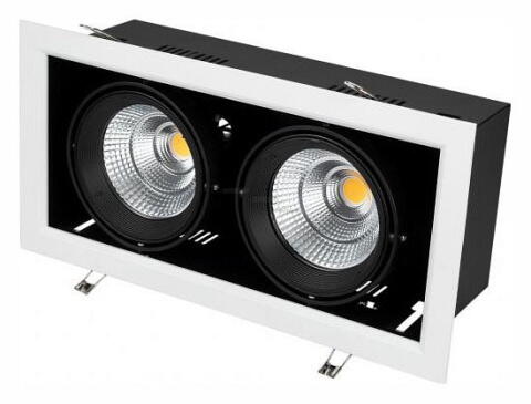 Встраиваемый светильник CL-KARDAN-S375x190-2x25W Day4000 (WH-BK, 30 deg) 027927 Arlight