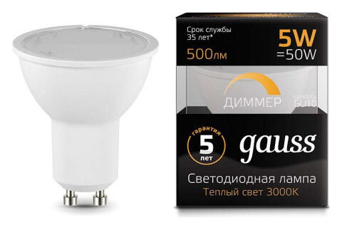 Лампа светодиодная 1015 GU10 5Вт 2700K 101506105-D Gauss