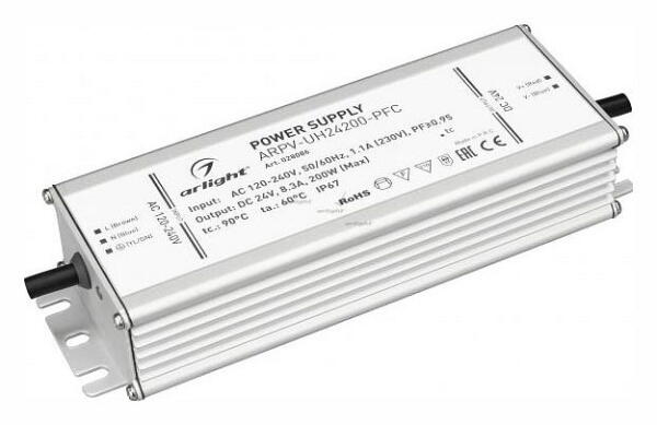 Блок питания ARPV-UH24200-PFC (24V, 8.3A, 200W)  028086 Arlight