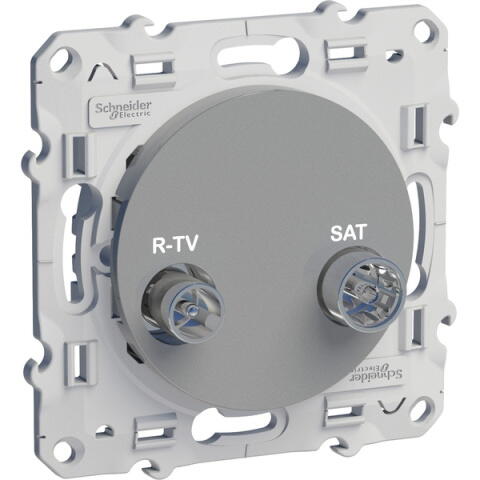 S53R454  Odace Розетка R-TV/SAT алюминий Schneider Electric