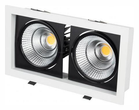 Встраиваемый светильник CL-KARDAN-S283x152-2x25W Warm3000 (WH-BK, 30 deg) 028861 Arlight