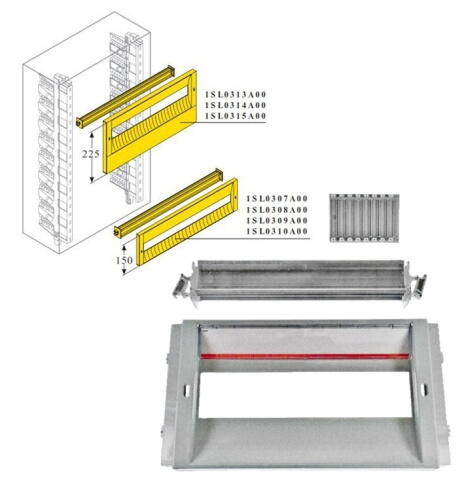 1SL0308A00  DIN-рейка+пластрон H=150мм для шкафа GEMINI (Размер2-3) ABB