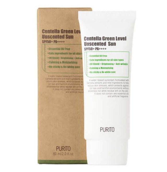 Солнцезащитный крем на химических фильтрах для лица SPF50+ PA+++ PURITO Centella Green Level Unscented Sun SPF50+ PA+++ E55D4340